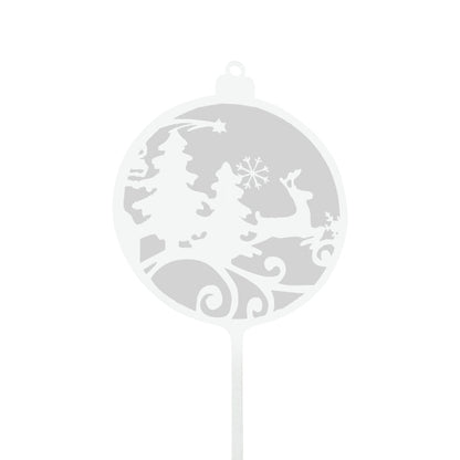 Round Winter Season White Transparent Cake Topper