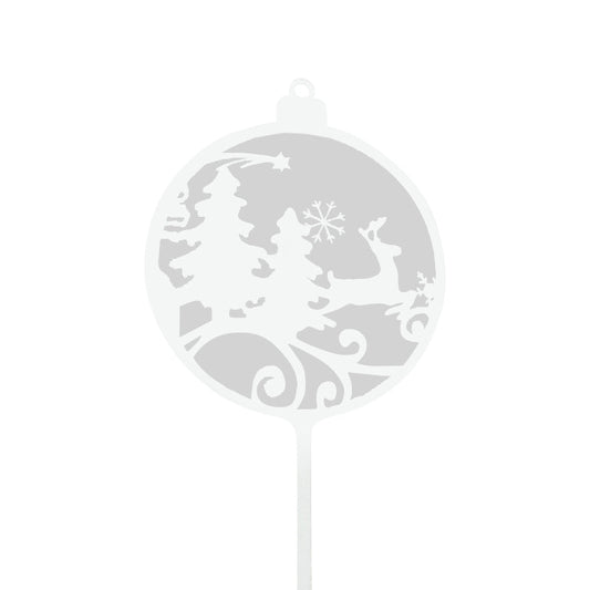 Round Winter Season White Transparent Cake Topper