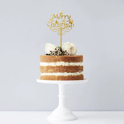 Gold Cake Topper for Christmas