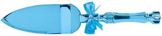 Electroplated Plastic w-Bow & Gem Cake Server Blue