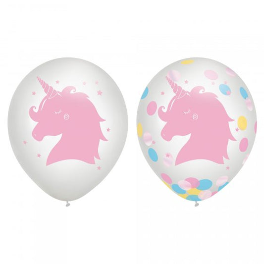 Magical Rainbow Birthday 12 inch 30cm Latex Balloons & Confetti