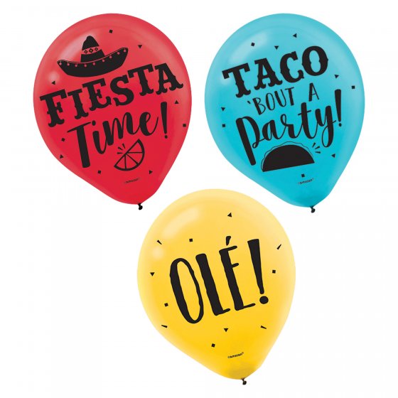 Fiesta Assorted Latex Balloons 12 inch / 30cm