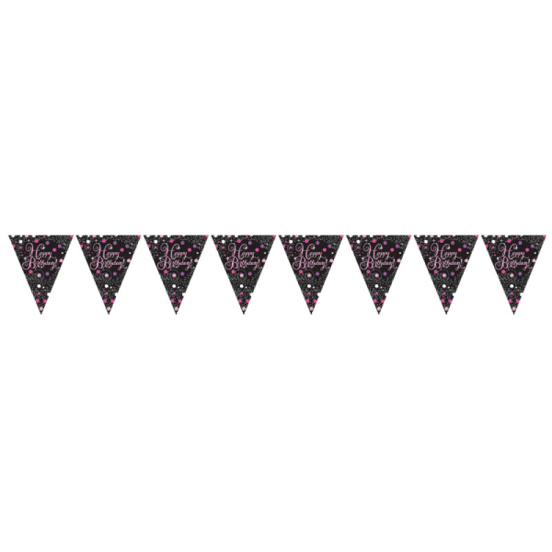 Pink Celebration Prismatic Pennant Banner