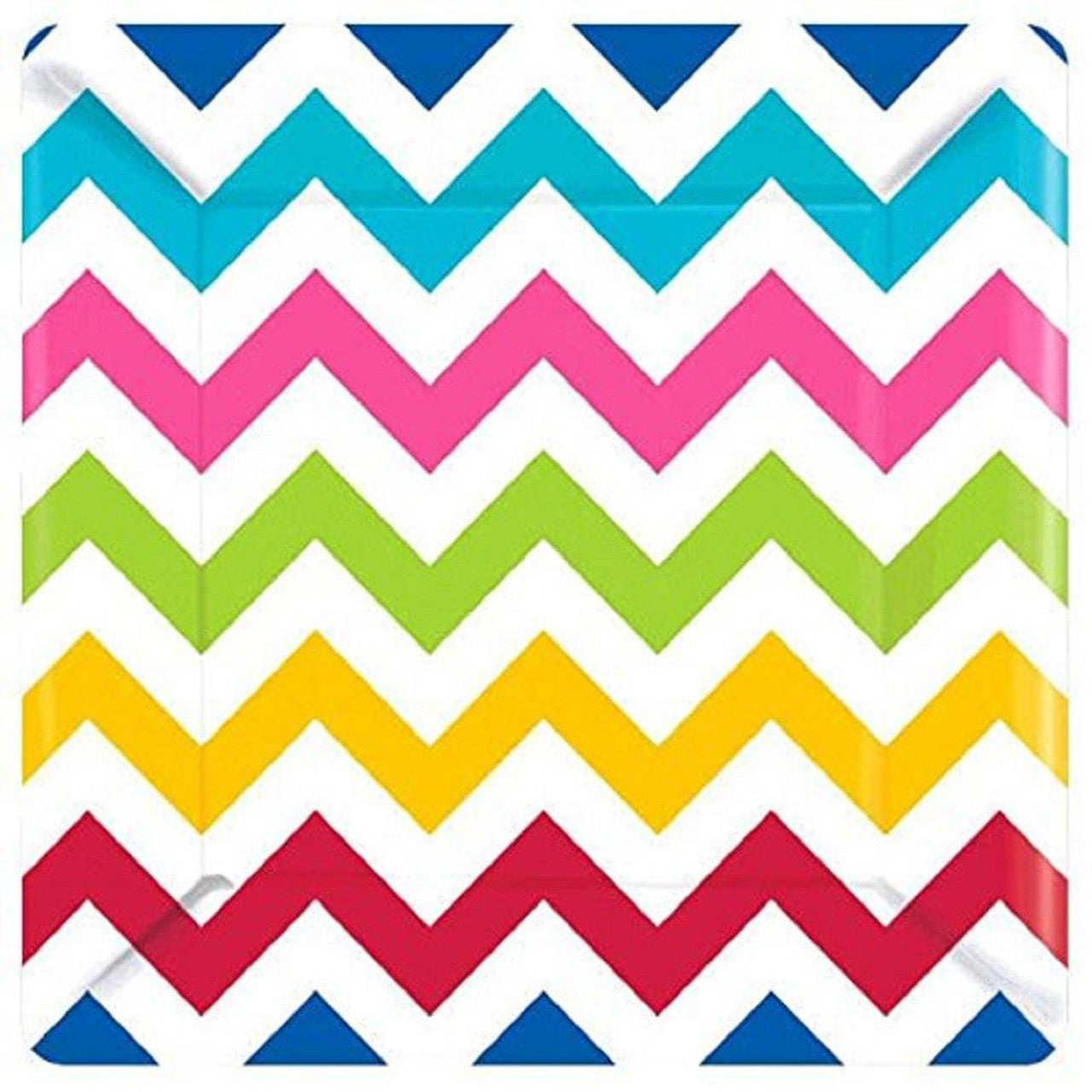 Bright Chevron Modern Rainbow Garden Birthday Party Bulk 10.25" Banquet Plates