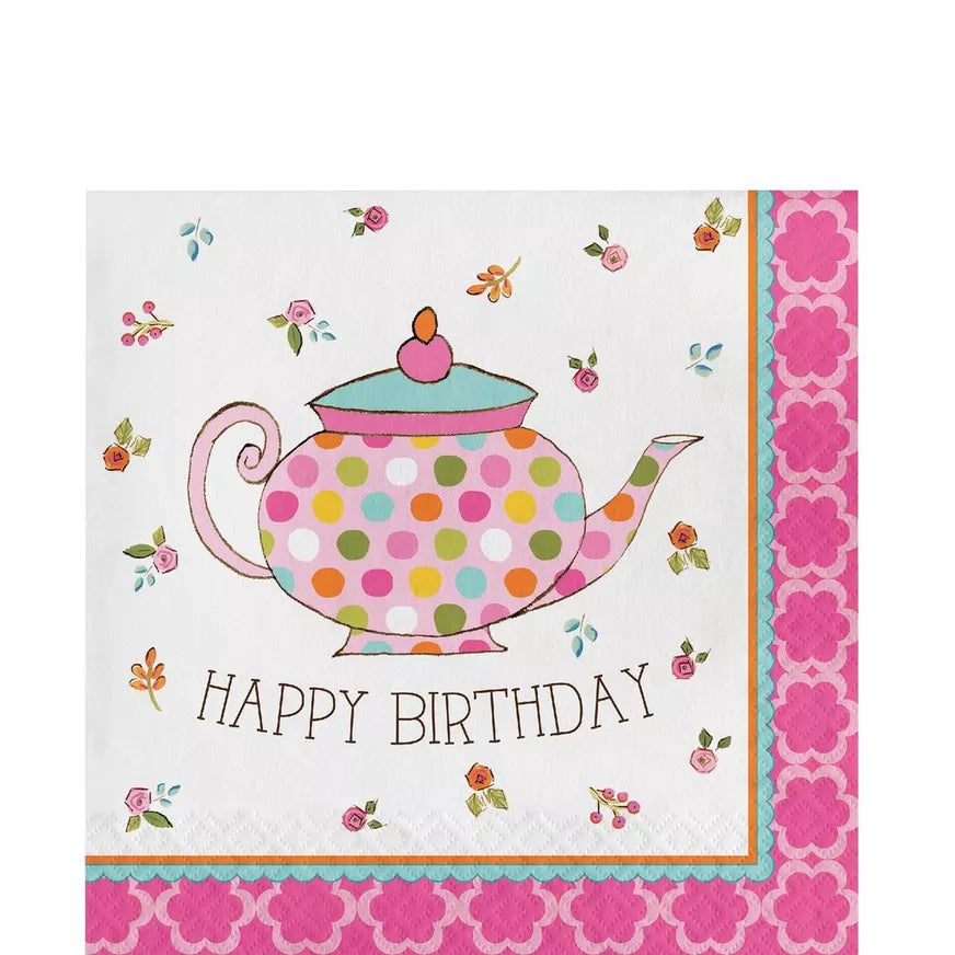 Tea Time Happy Birthday Lunch Napkin