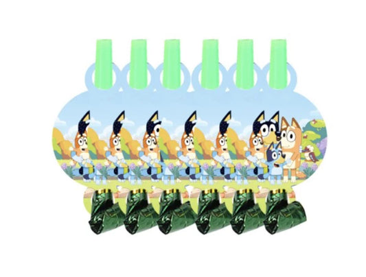 6pcs Sheepdog Bluey Birthday Theme candy blowers party decorations