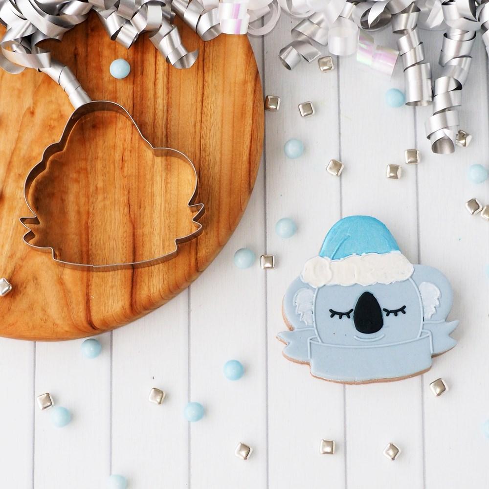 Christmas Koala-Bear with Banner Stainless Steel Cookie Cutter