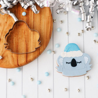 Christmas Koala-Bear with Banner Stainless Steel Cookie Cutter