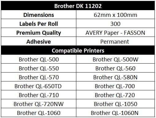 Brother Compatible Shipping Labels