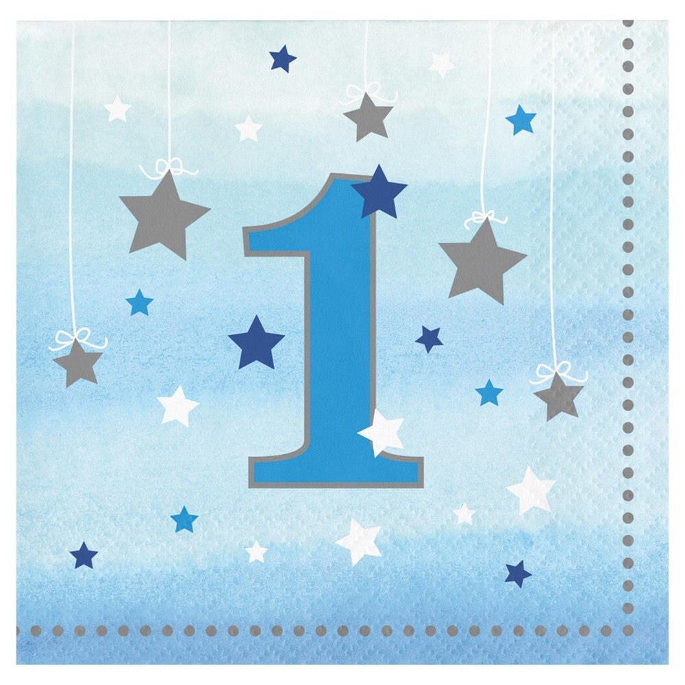 One Little Star Boy Beverage Napkins 1st Birthday