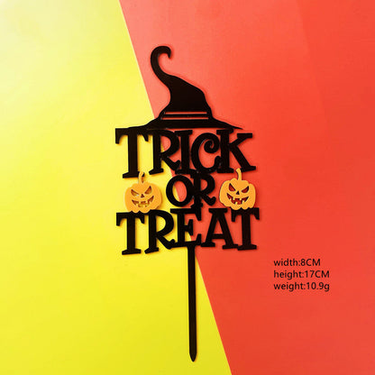 Trick or Treat Black Cake Topper