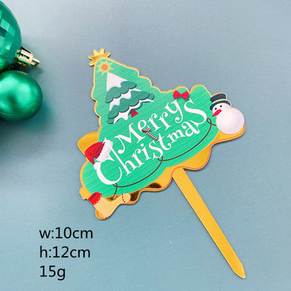 Christmas Tree Hand Painted Cake Topper