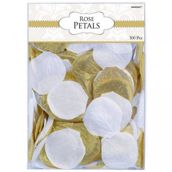 ROSE FLOWER PETALS GOLD WHITE