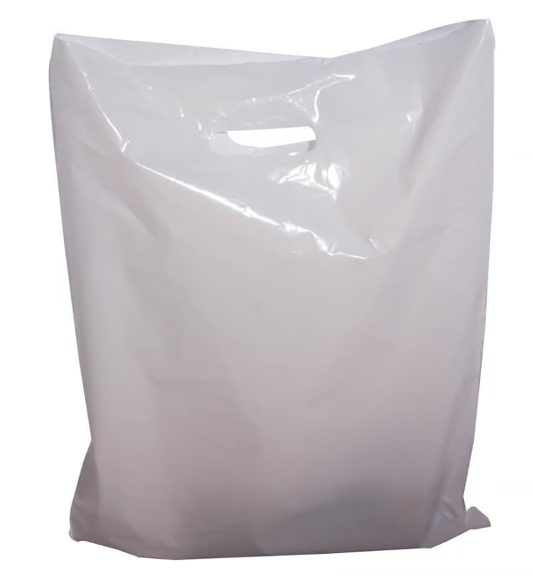 White Plastic Carry Bags 50/packs