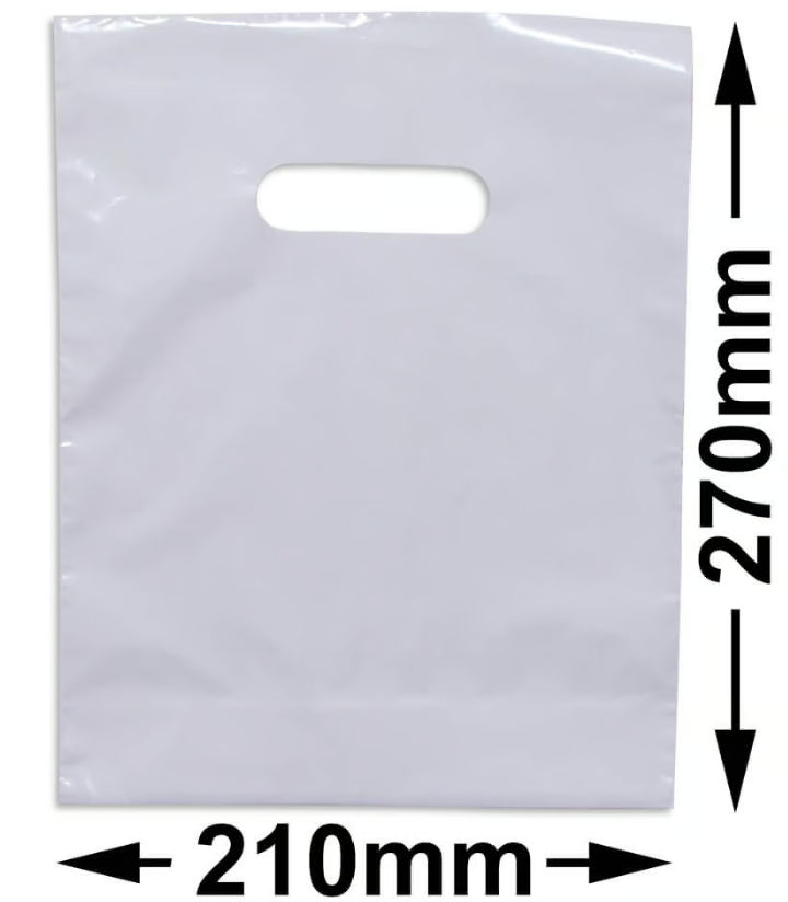 White Plastic Carry Bags 50/packs