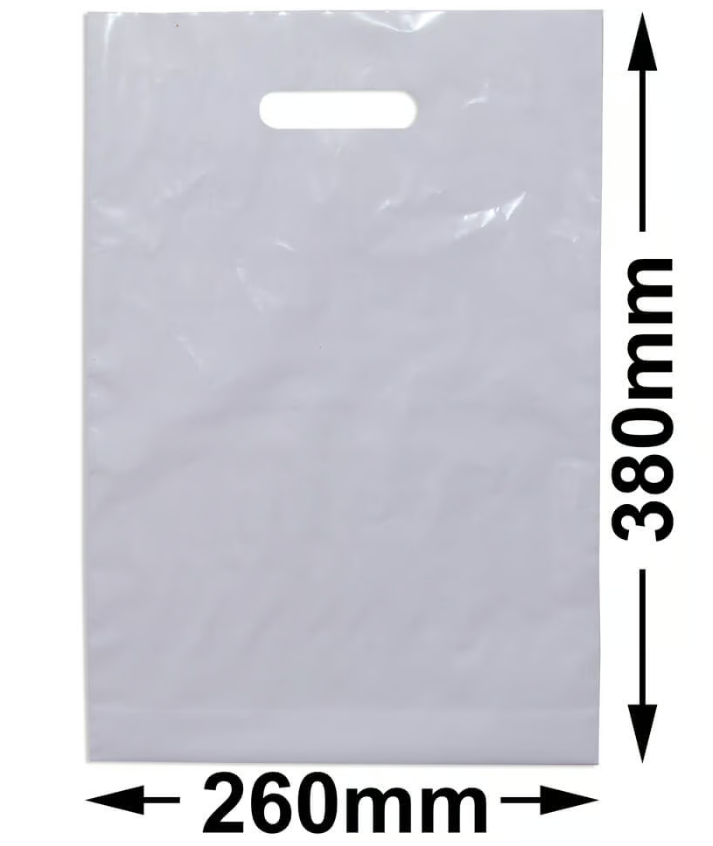 White Plastic Carry Bags 50/packs