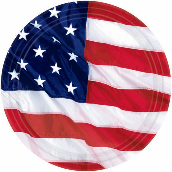 USA American Flag Round Plate