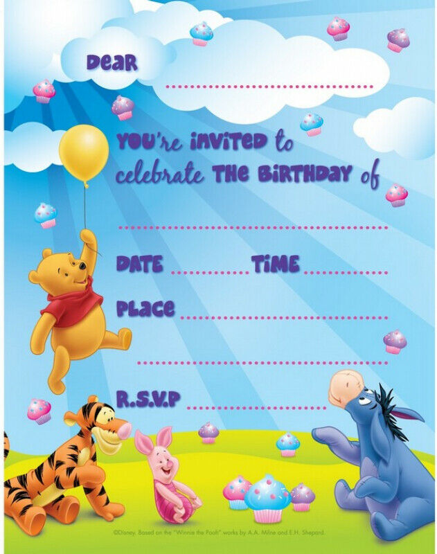 WINNIE THE POOH invites