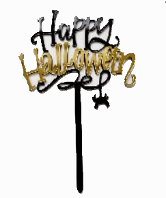 Happy Halloween Gold and Black Cake Topper