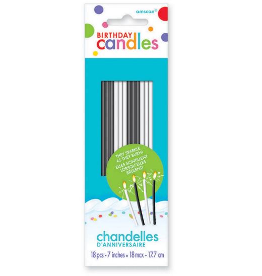 Thin Black & White Candles