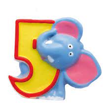 Safari Animal Number Candles Birthday Party Cake Decoration Elephant