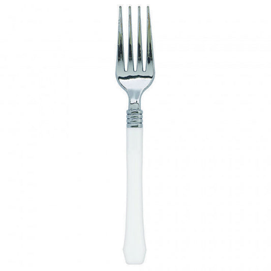 Cutlery Set Forks Frosty White & Silver Look