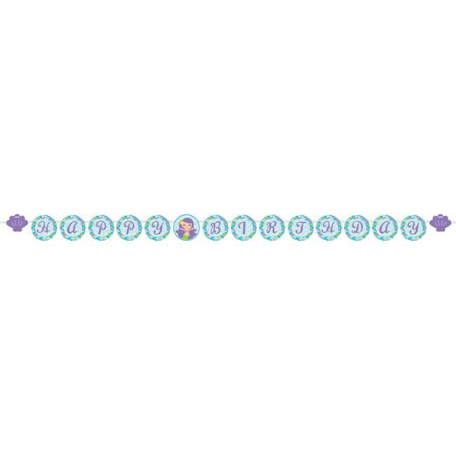 Mermaid Friends Birthday Circle Ribbon Banner