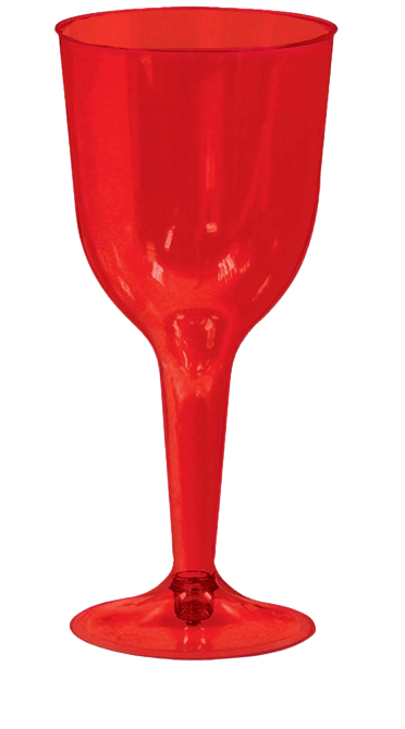 Wine Glasses Red Plastic (18pk)