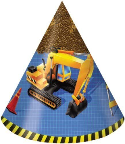 Under Construction Party Hats Child Size Birthday Party Favours