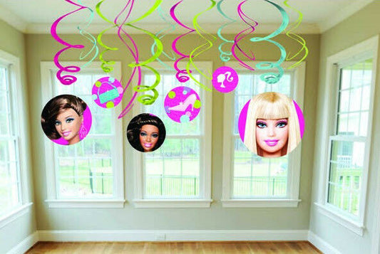 BARBIE Ceiling Cutout Dangling Decorations Party Birthday Kids Supplies