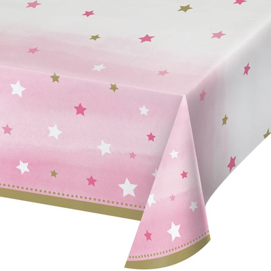 One Little Star Girl Birthday Tablecover